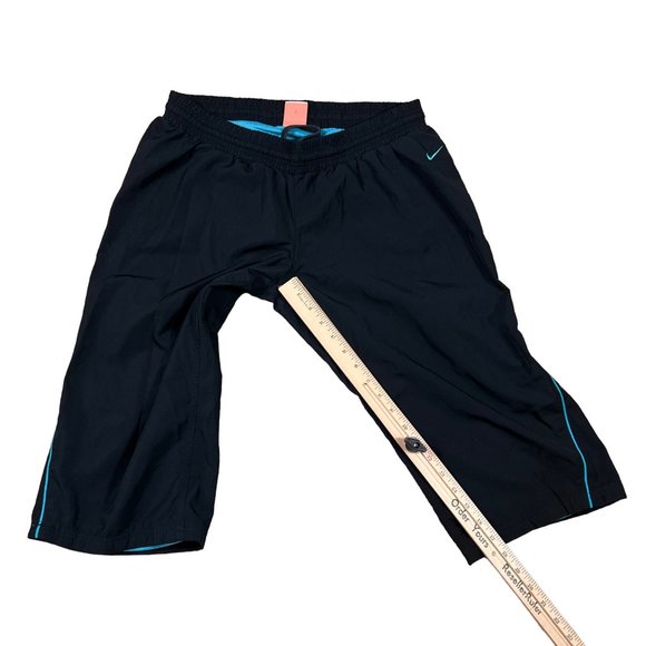 NIKE the athletic dept. Pants Women's Capri 100% Polyester Black/Blue Size Large - Picture 4 of 14